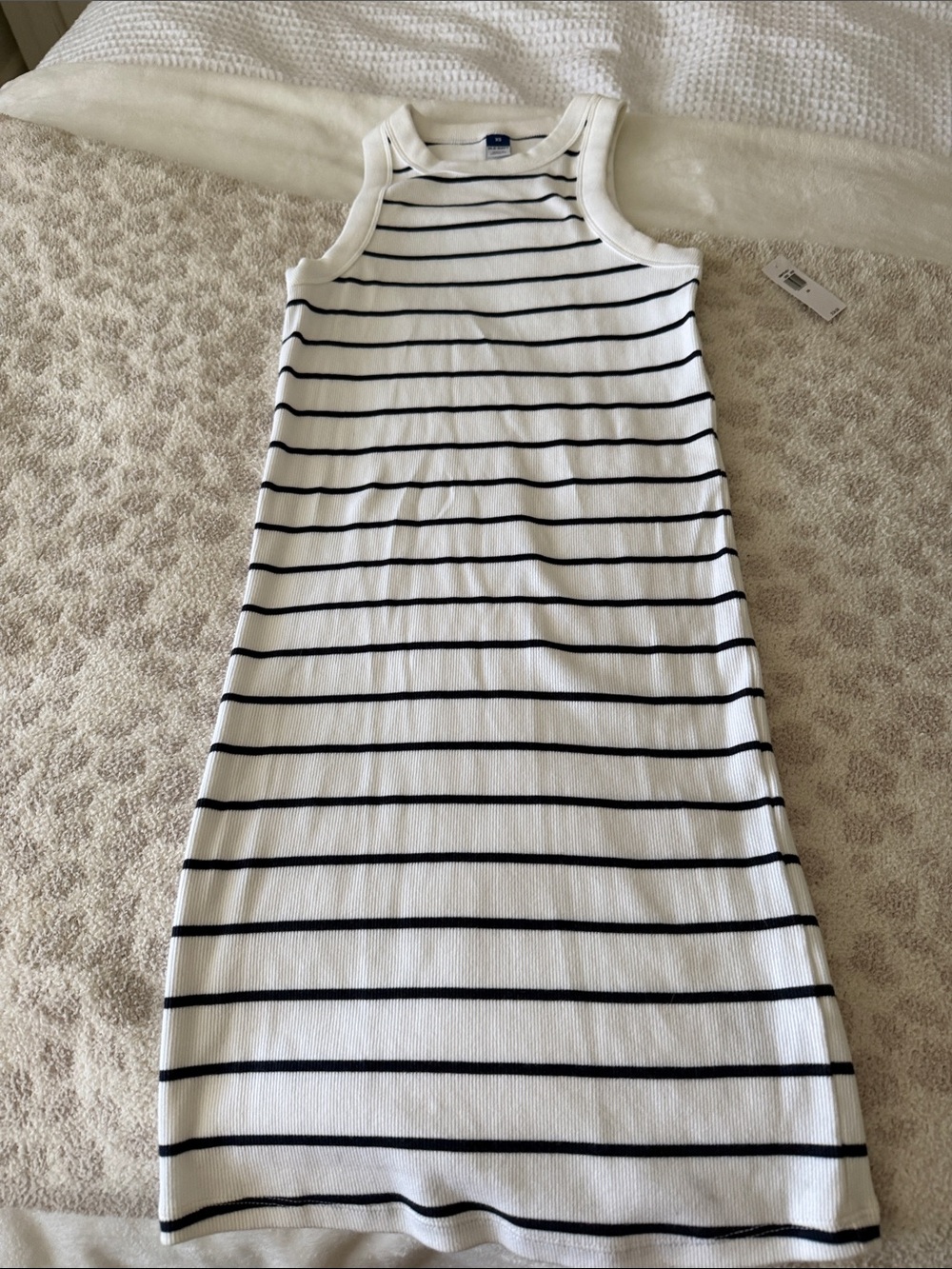 Old navy Classic Striped Tank Dress - White with navy Stripes